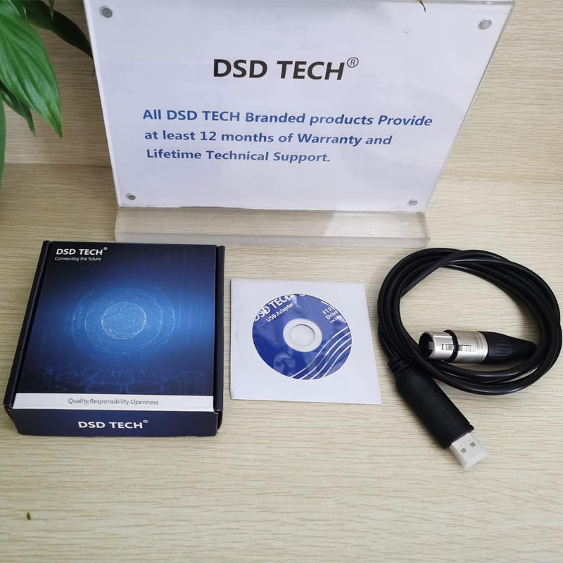 DSD TECH USB to DMX Interface Cable with FTDI Chip - 5.9FT