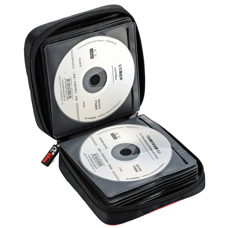 CCidea 40 Capacity CD/DVD Case Holder Portable Wallet Disc Storage Binder for Car, Home,Travel Carrying Organizer (Black) Specials Black