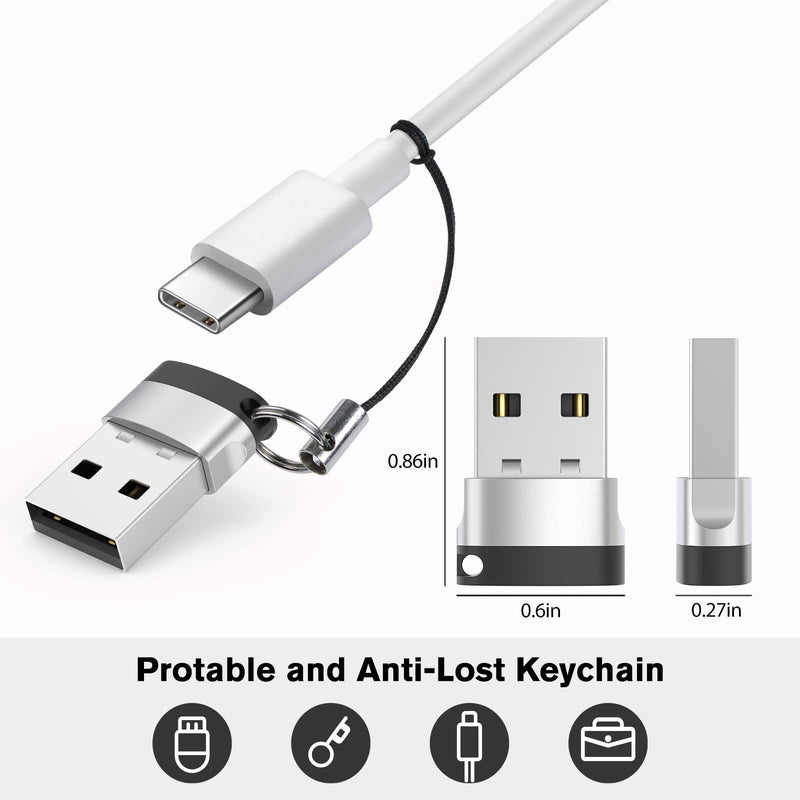 USB C to USB Adapter (4 Pack) ,USB-C Female to USB Male, Type C to USB A Converter Compatible with Apple MagSafe, iPhone 11 12 13 Pro Max, Samsung Galaxy Note,Google Pixel etc, Grey