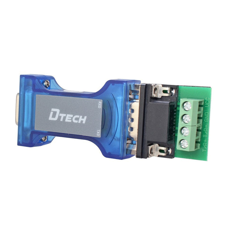 DTECH Industrial Grade RS232 to RS485 Converter Adapter Optical Isolation Protector with TX RX LED Lights for Long Haul Serial Communication