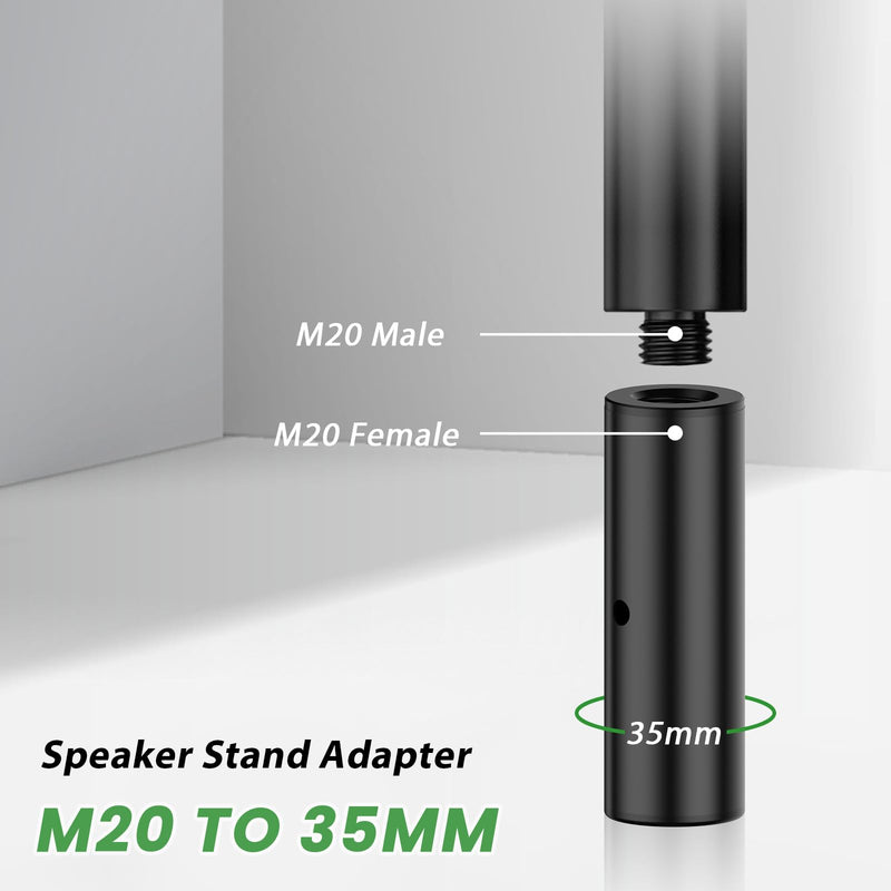 Pair of Speaker Stand Adapters M20 to 35mm, Speaker Pole with M20, Subwoofer Speaker Pole Mount without Threaded Adapters