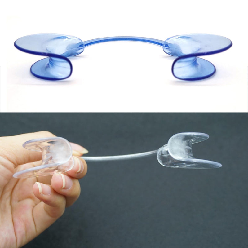 JDXun Pack of 4 C-Shape Mouth Openers, Cheek Holder, Mouth Angle Holder, Mouth Opener Challenge, Mouthpieces Replacement Mouth Stretcher for Oral Examination and Teeth Whitening (2 x Blue, 2 x