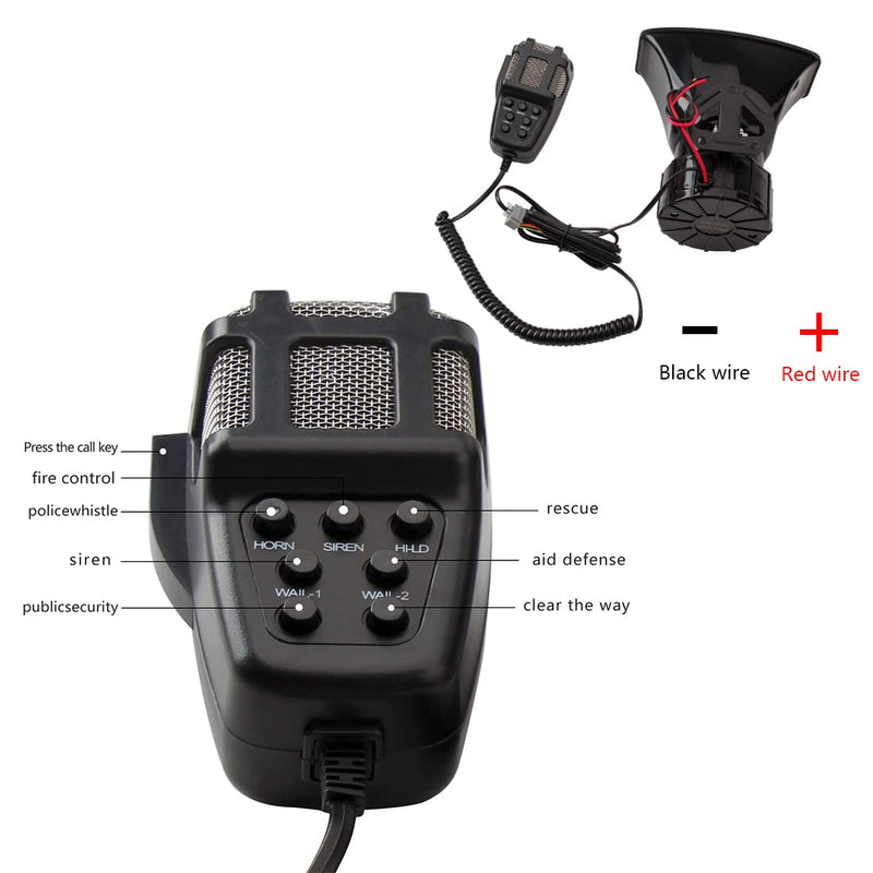 [AUSTRALIA] - Alarm Horn Siren PA Speaker Mic System,BANHAO 100w 12v 7 Sound Loud Car Alarm Police Horn Police Car Siren Horn Speaker System Emergency Amplifier Alarm Kit Horn for 12V Truck Lorry Boat Car 
