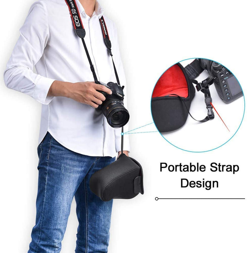 CADeN Camera Lens Bag Set 4 Pack + DSLR Camera Sleeve Case Compatible with Sony Canon Nikon Camera Case