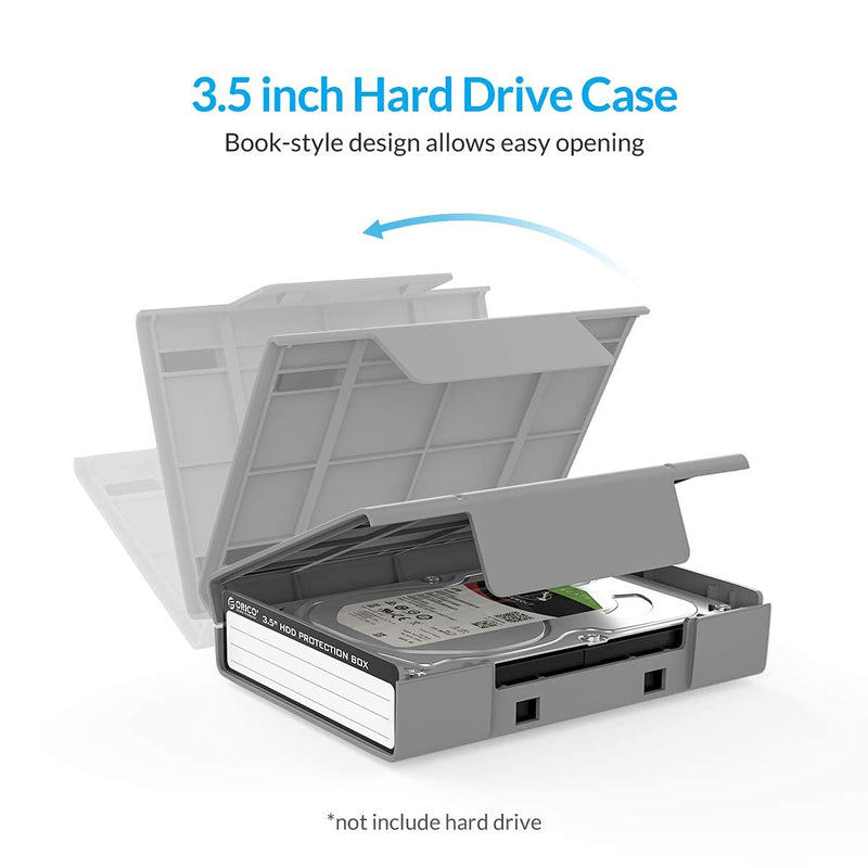 ORICO 3.5 Inch Hard Drive Case Protective Box with Anti-Static ,Shockproof and Dustproof Function, Storage Case for HDD External Hard Drive Case,Gray,5 Pack-PHP35 PHP-GY