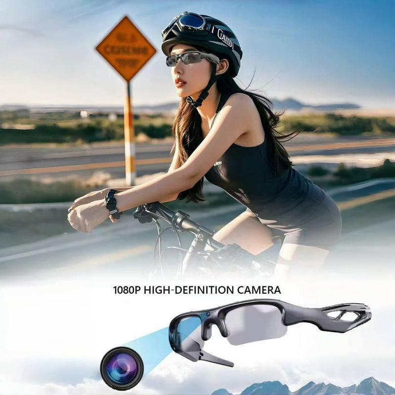 Smart Bike Glasses Camera HD 1080P WiFi Sports Glasses with Camera Video Glasses Video for Men/Woman with 32G TF Card