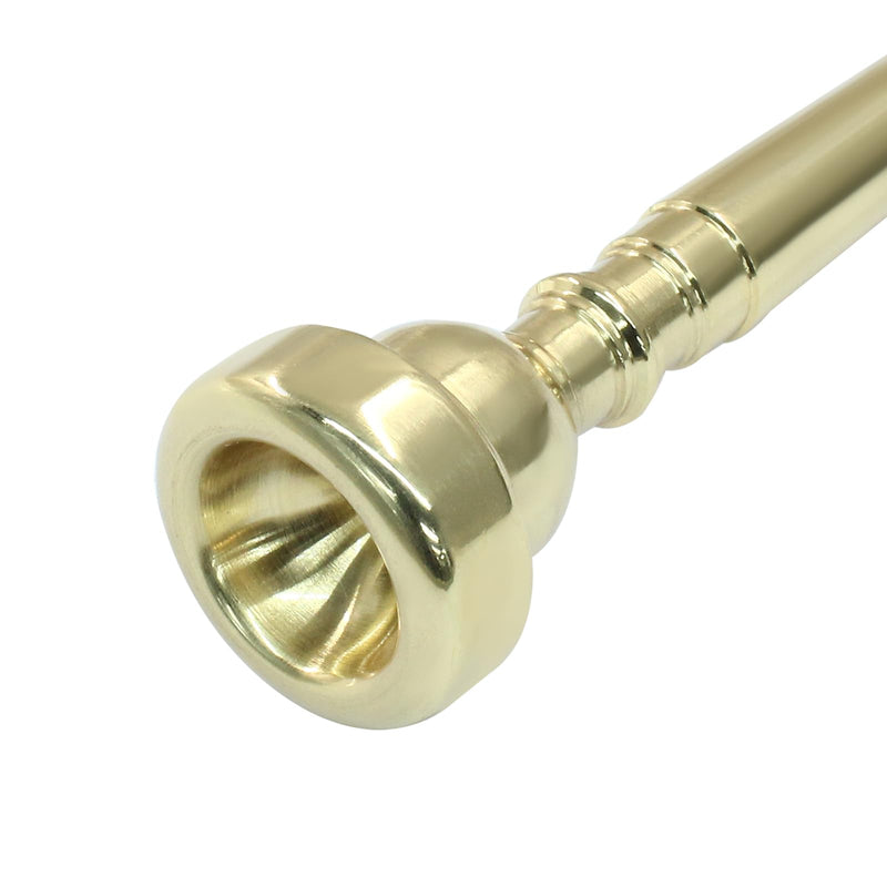 3 Pack Trumpet Mouthpiece, 7C 5C 3C Gold Brass Trumpet Mouthpiece Set Compatible with Yamaha, Cleaning Cloth for Beginners Professional Players