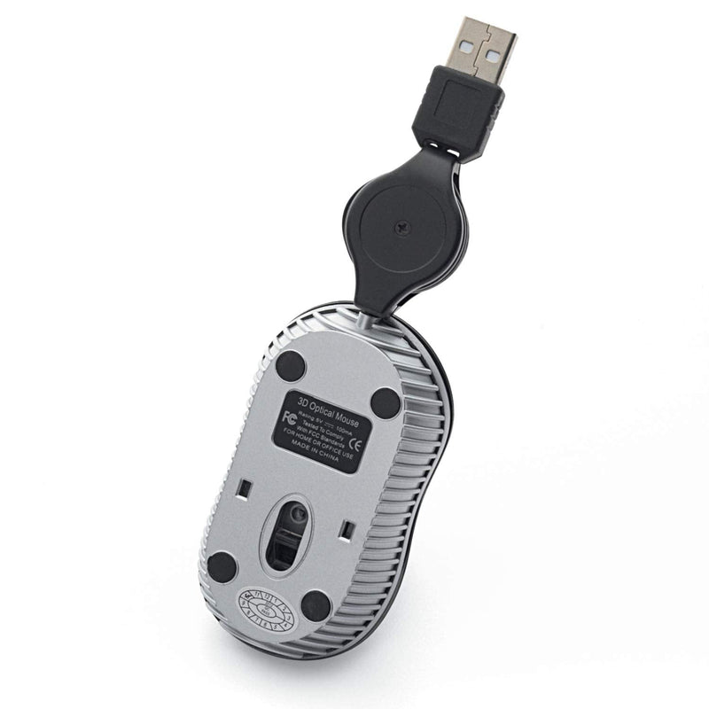 Verbatim USB Corded Mini Travel Optical Wired Mouse for Mac and PC - Commuter Series Blue