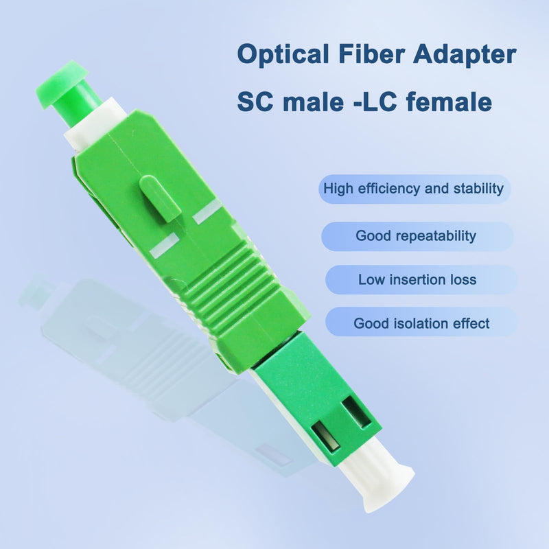 Fibre Optic Adapter LC/APC to SC/APC, Fibre Optic Coupling Singlemode Simplex 9/125µm, Hybrid Fibre Extension Cable Converter for Reliable Interface Conversion, OTDR, VFL etc.
