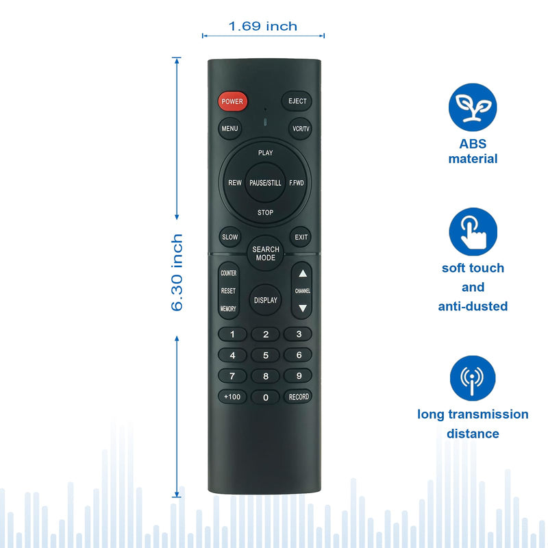 NA351UD NA351 Replaced Remote Control fit for Emerson VCR Video Cassette Recorder EWV601M EWV601 EWV401A EWV401B EWV601A EWV401M EWV401 EWV402M EWV601B