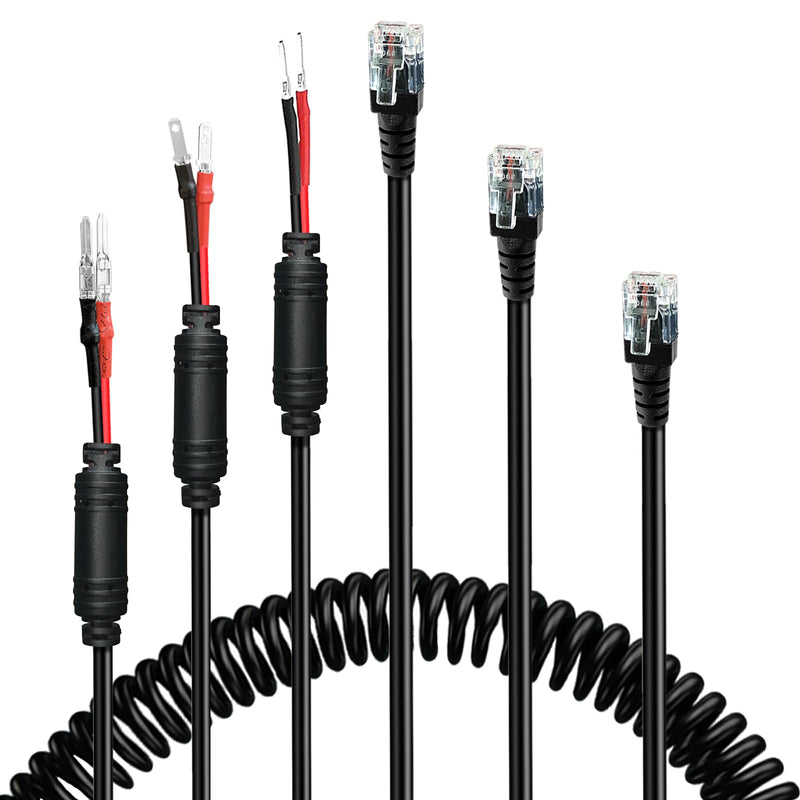 Radar Detector Power Cord Mirror Plug Wire Compatible with Uniden Escort Valentine One Cobra Whistler,with Inline Fuse Holder,Rearview Mirror Plug Elastic Cable.(RJ11-Set of 3) RJ11