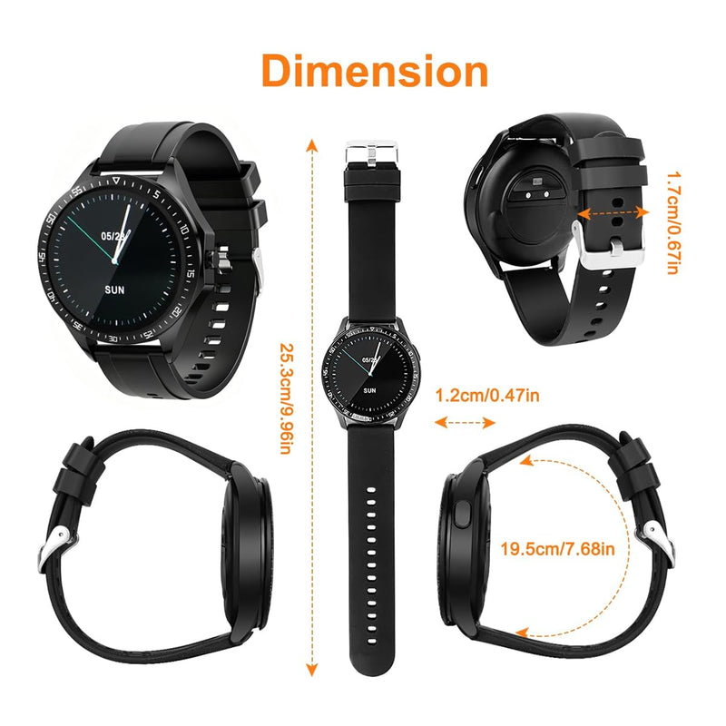 Smart Watch with Earbuds, 1.32 Inch Round Fitness Watch X10, 2 in 1 Bluetooth Watch with Step,Calories,Sleep Monitor,Heart Rate Blood Pressu-re Monitor for iOS & Android black