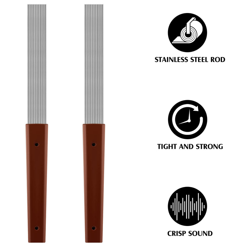 Yeshone 2 Pcs Guiro Scraper Comb Style Scraper 12 Inch Professional Scraper Stainless Steel Guiro Percussion Guiro Dominicana Instruments Equipped with 11 Steel Rods, Gifts for Christmas