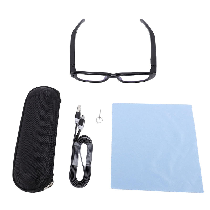Camera Glasses, 1080p HD Video Recording, Intelligent Anti Shake, Wide Angle Lens, Wearable Eyeglass for Travel, Cycling, Driving and Other Outdoor Sports