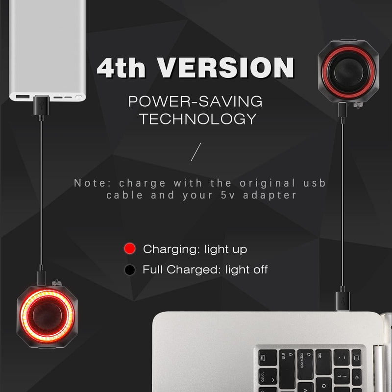 WSDCAM Bike Alarm & Smart Bike Tail Light Alarm Bike Brake Light Auto ON/Off Bike Antitheft Alarm with Remote, Waterproof Bicycle Alarm Rear Bike Light Bicycle Tail Light Rechargeable