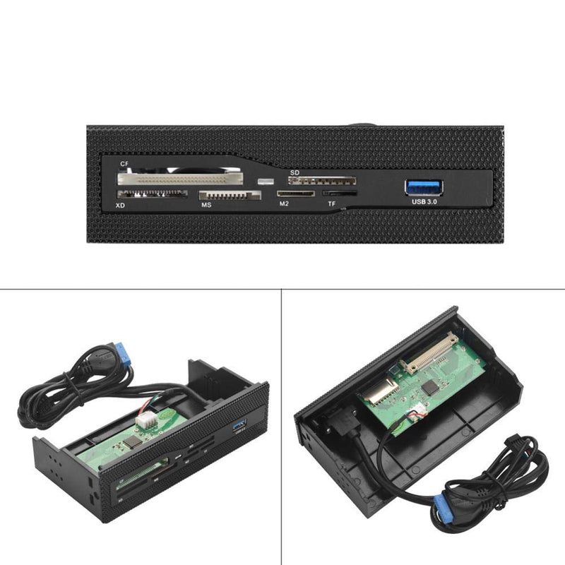 PC Front Panel Internal Card Reader, Multi-Function USB 3.0 Hub All-in-one Card Reader Support M2 SD MS XD CF TF Card for Computer, High Speed Internal Card Reader Fit For Computer Case Front Bay