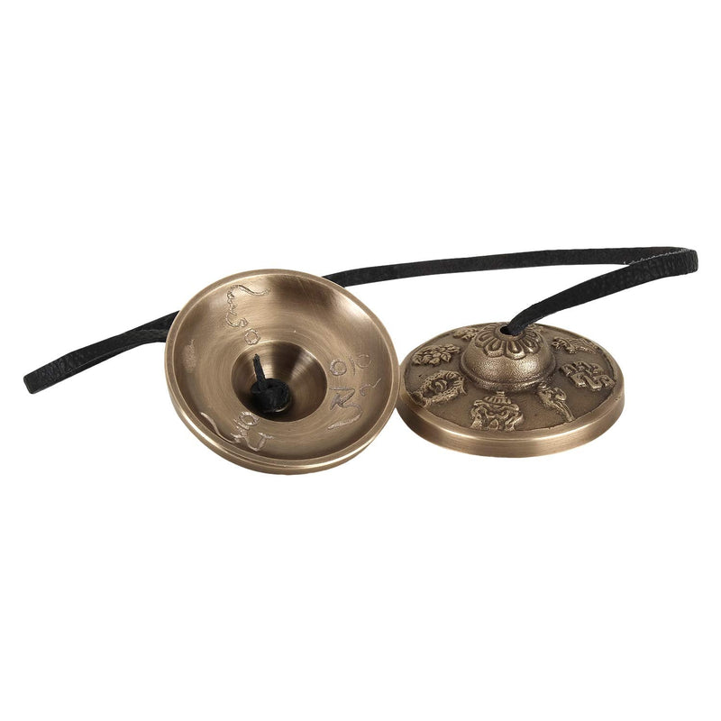 Zap Impex Tingsha Tibetan Style Meditation Bell Manjeera 2.1" 8 Lucky Symbols Embossed