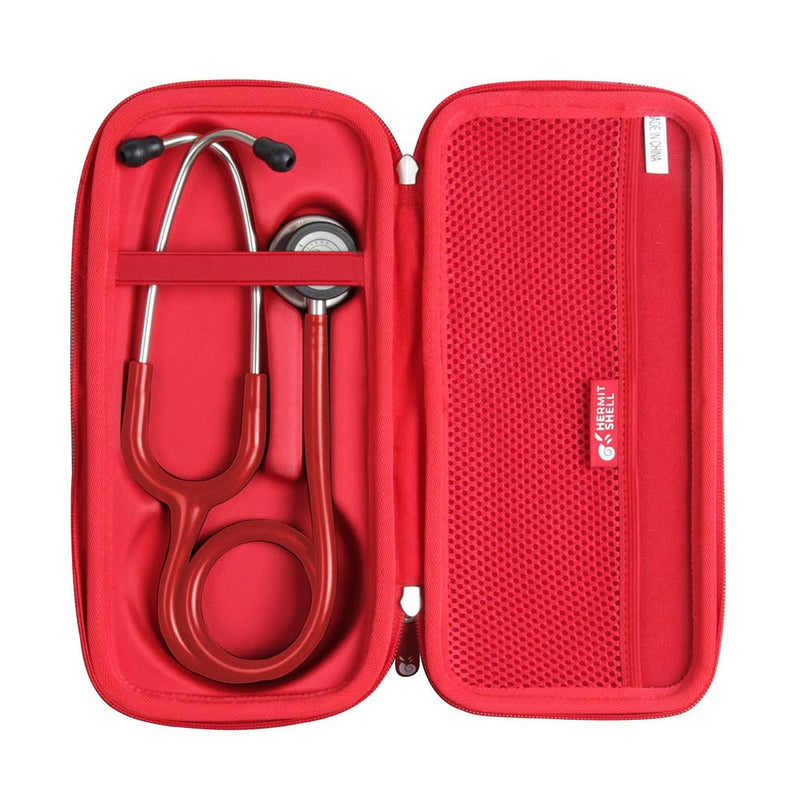 Hermitshell Travel Case for 3M Littmann Classic III Monitoring Stethoscope (Red) Red
