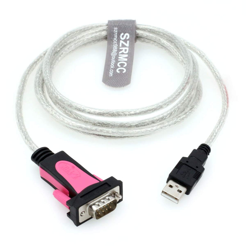 SZRMCC USB 2.0 to DB9 RS232 Serial Male Converter Cable with FTDI Chipset for Windows 10 8 7 XP Linux and Mac OS