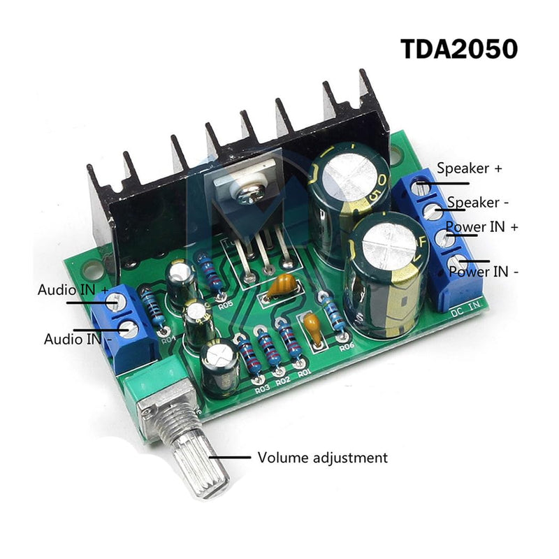 [AUSTRALIA] - HiLetgo 2pcs TDA2050 Mono Audio Amplifier Module Digital Mono Amplifier Board AMP DC/AC 5-24V Output 5W-120W for Speaker 