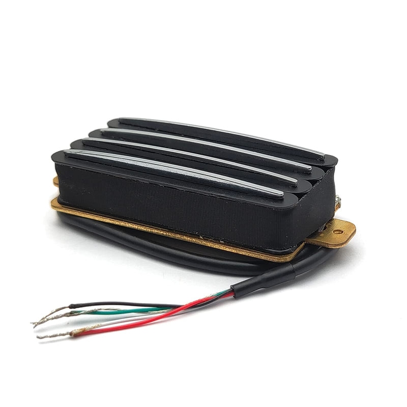 SAPHUE Hot Rail 2-Dual Blade Electric Guitar High Output Track Type Four Coil Humbucker Pickup Black