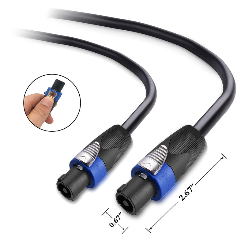 2 Pack 15ft Pro Speakon to Speakon Cable, Pair 12AWG Patch Cords, Professional Speakon Audio Cable Cord with NL4FC Connectors 15FT/2PACK