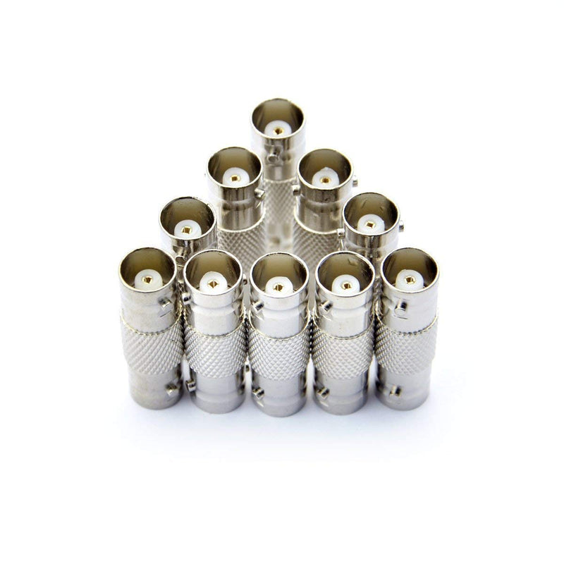 10 Pack BNC Female to BNC Female CCTV Security Camera Adapter Coupler Straight Extender Connector 10-PACK