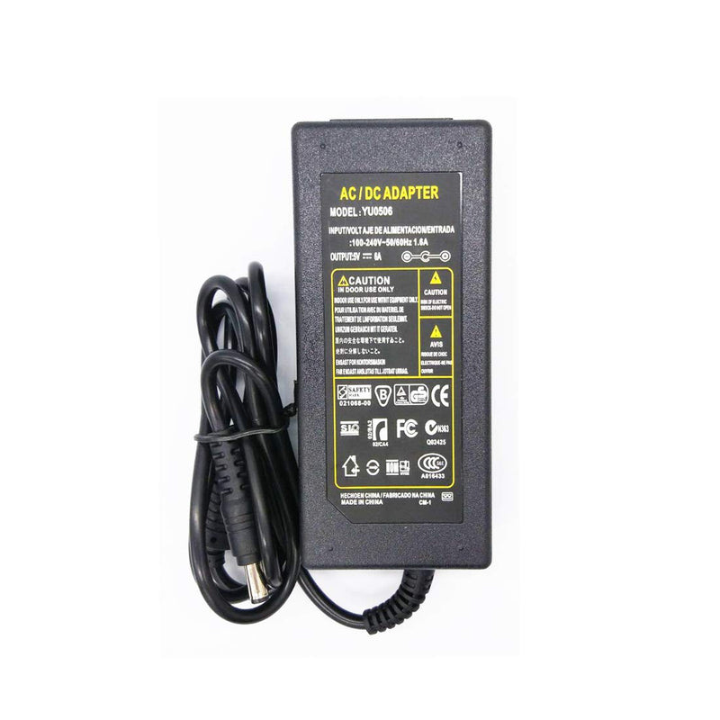 5V 6A 30W, Power Adapter Transformer Charger for LED Strips, Routers, Speakers, LCD TVs, Cameras, TV Boxes, USB Hub and 5V Home Electronics 5V 6A 30W