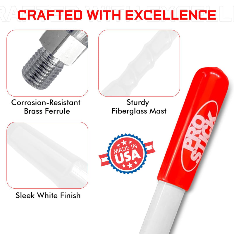 [AUSTRALIA] - Prostick 2-Foot Fiberglass Passive CB Antenna – White, Handles Up to 1000W Input 
