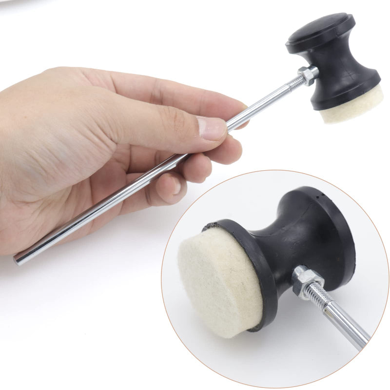 2pcs Double-Sided Bass Drum Pedal Beater, Double Kick Drum Pedals Beater, Stainless Steel Handle Bass Drum Pedal Beater with Felt Head, Drum Percussion Parts Accessories Black