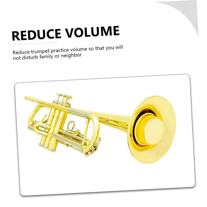 1pc Trumpet Mute Mini Accessories Mini Plunger Trumpet Accessories Trumpet Muffler Practice Trumpet Silencer Aluminum Trumpet Silencer Musical Instrument Accessory Trumpet Sordine 9.76X6.2X2.8CM Golden