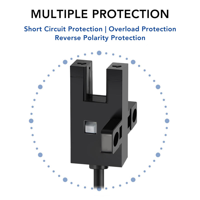 5pcs U Shape Photocell Sensor Switch Slot Type Photoelectric Sensor Switch 5mm Detection Distance DC5-24V