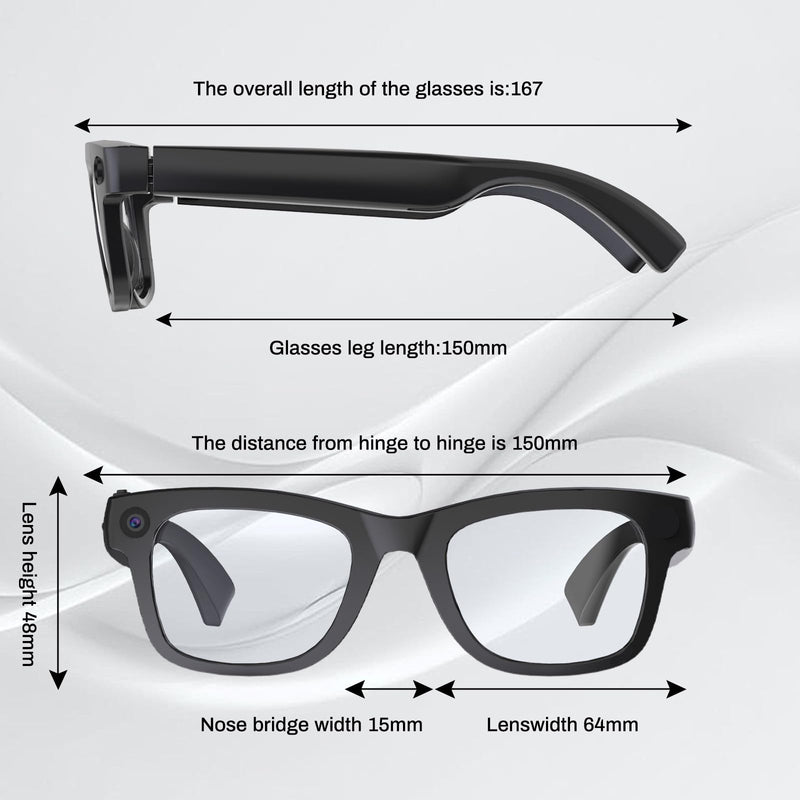 AI Smart Glasses, 8MP Camera Glasses and Audio, AI Translation Sunglasses for Men & Women, Bluetooth Glasses with Voice/Calling, 8 Hours of Music, Photochromic Lenses Photochromic:Transparent to Gray
