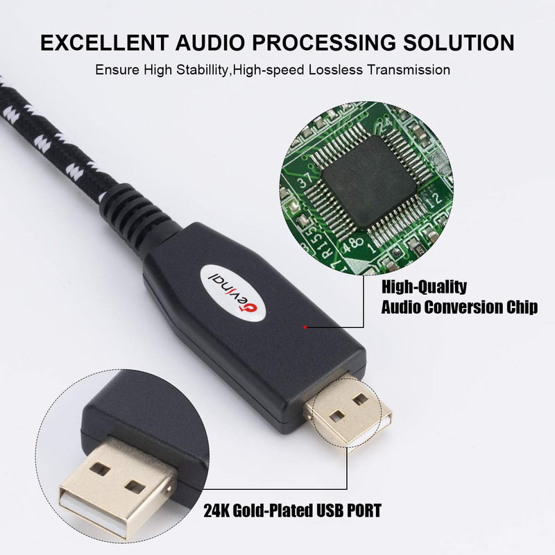 Devinal USB to XLR Audio Cable, USB-A to Dual XLR Male Output Cord, PC to Stereo Audio Cable Converter for Amplifier, Speaker, etc 10Ft USB to Dual XLR