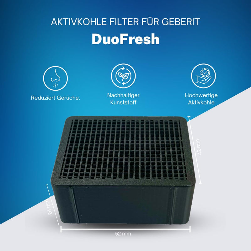 Fidly Activated Carbon Filter Compatible with Geberit DuoFresh - Replacement Filter - Odour Neutralisation, Odour Filter, Toilet Air Purifier - Made in Germany