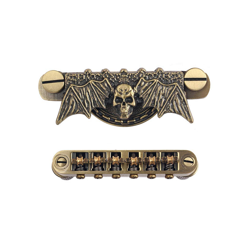 Alnicov Electric Guitar Tailpiece Bridge and Roller Saddle for Guitar Parts Bronze