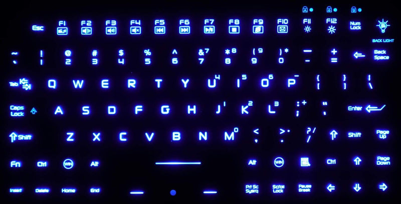 DSI Compact LED Backlit Keyboard with Integrated Mouse Button IP68 Waterproof Silicone IKB850BL