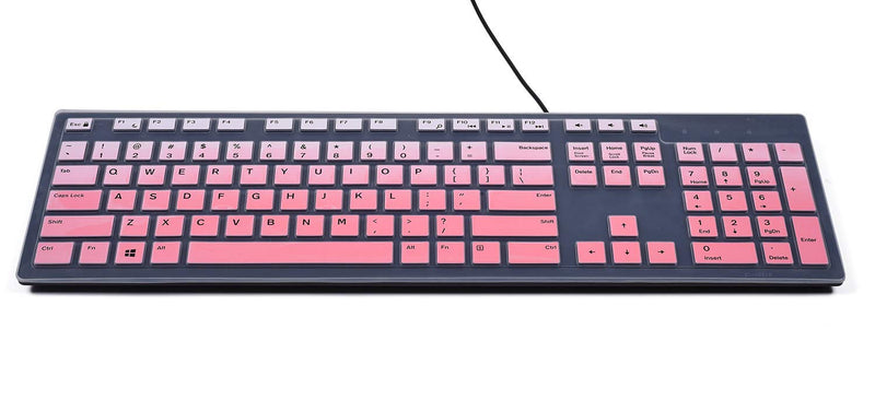Keyboard Cover Skins Compatible with Dell KB216 Wired Keyboard & Dell KM636 Wireless Keyboard & Dell Optiplex 5250 3050 3240 5460 7450 7050 & Dell Inspiron AIO 3475/3670/3477 All-in one Desktop Ombre Pink
