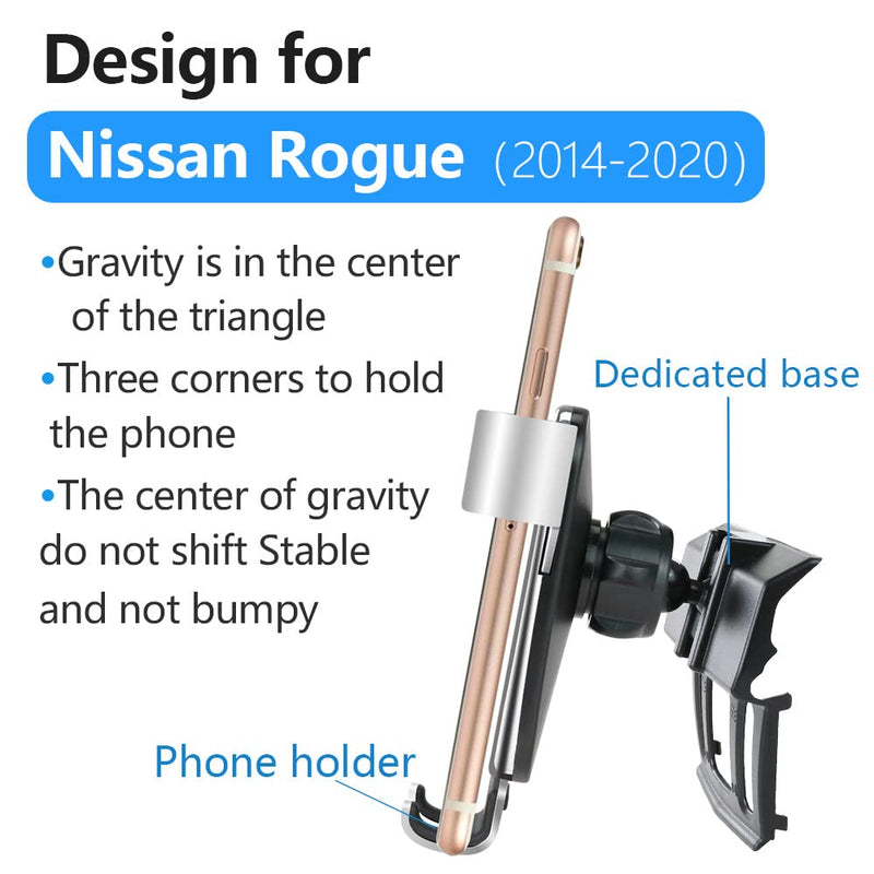 LUNQIN Car Phone Holder for Nissan Rogue SUV 2014-2020 & Nissan Rogue Sport 2017-2022 Auto Interior Accessories Cell Phones Mount Cellphone Mobile Cradle Charging Navigation Bracket Air Vent Accessory