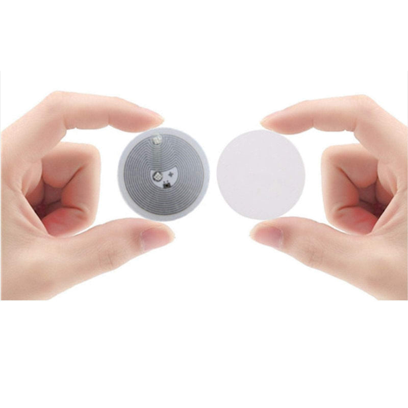 (30pcs/pack) hecere 25mm White NFC Self Adhesive Protocol iso14443a NFC 215 Universal Label RFID Label and All NFC Phones