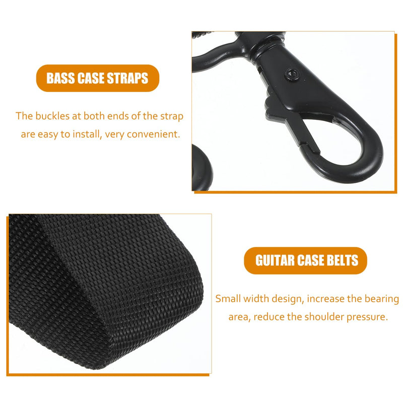 POPETPOP 2Pcs Premium Instrument Bag Shoulder Straps Padded Durable Guitar Case Belts for Violin Cello and More Convenient Replacement for Broken Straps Black Color