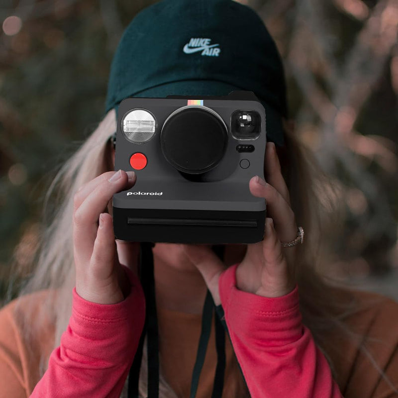 [AUSTRALIA] - MUZIRI KINOKOO Aluminum Alloy Lens Cap for Polaroid Now 3 Gen/Now + 2/3 Gen Camera, Now 3rd/Now Plus 2nd/3rd Generation Camera Lens Cover in Cushioned Sponge Flocking Layer Inside - Black 