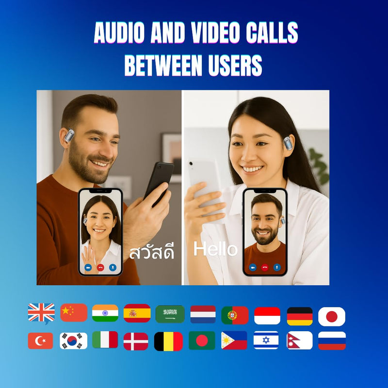 AI Translation Earbuds Real-Time, MultiLenguage & Accents Earphones- Ideal for Business Travel - Audífonos Traductores Ingles español - AI- 144 Lenguages- Earbuds for iOS & Android