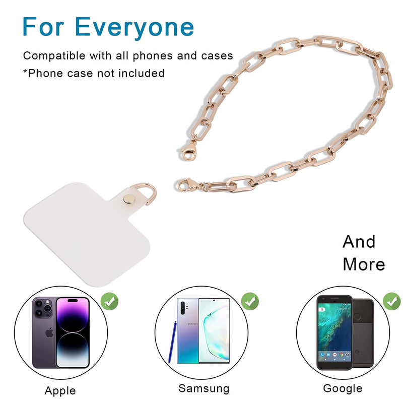 Phone Wrist Strap, Detachable Cellphone Lanyard Hands-Free Wristlet Bracelet Adjustable Phone Charm Grip Accessory for Women iPhone 14 Pro Max/ 13 Pro Max/ 12 Pro Max(Crude Gold Chain) Crude gold chain