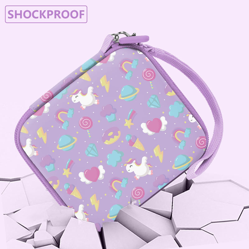 Leayjeen Kids Camera Case Compatible with ESOXOFFORE/Dylanto/GKTZ/HiMont/CAMCLID Kids Camera Instant Print for Holiday Gifts and Birthday Gifts for Kids 3-12 Years Old - Pink Unicorn (Case Only) Purple