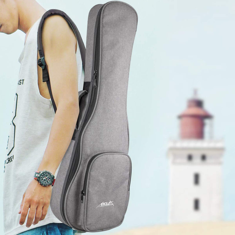 AKLOT 32 inch Gig Bag Carry Handle Case for 30＂ Baritone Ukulele 32" Bass Ukulele Guitalele 12MM Thick Padding with Humidifier 30"/32" Bag