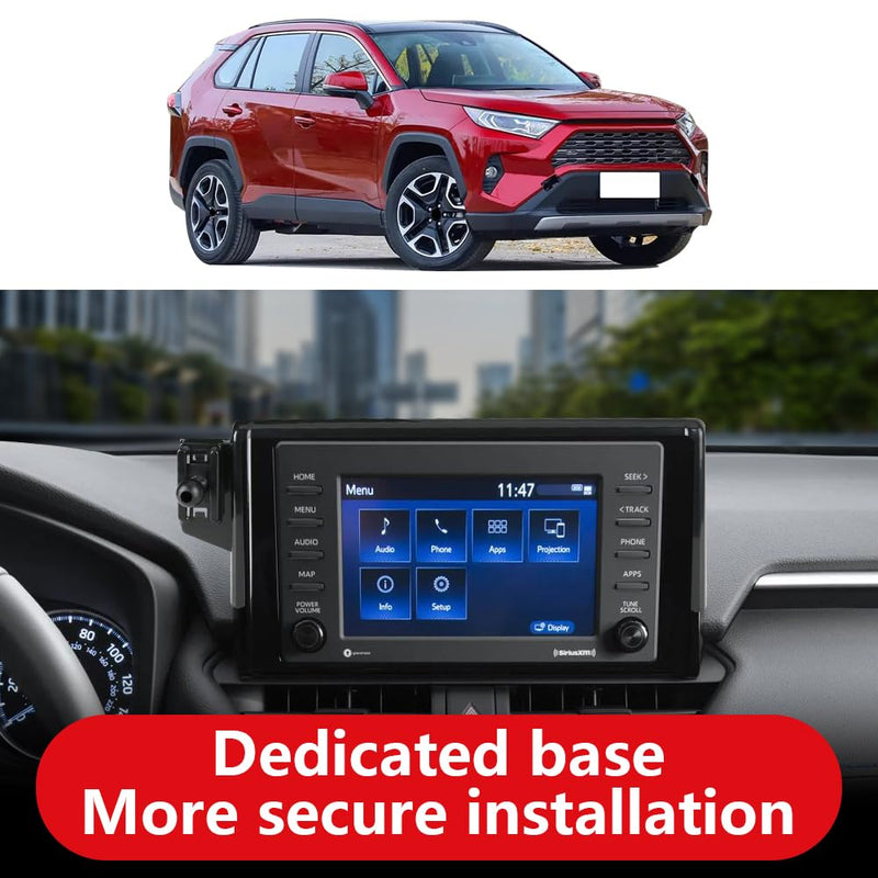 Car Phone Holder for 2019-2025 Toyota RAV4 LX XLE, Hybrid LE SE Woodland, Prime SE Auto Accessories Navigation Bracket Interior Decoration Mobile Cell Mount Case for RAV4 2019-2025（without air volume knob）
