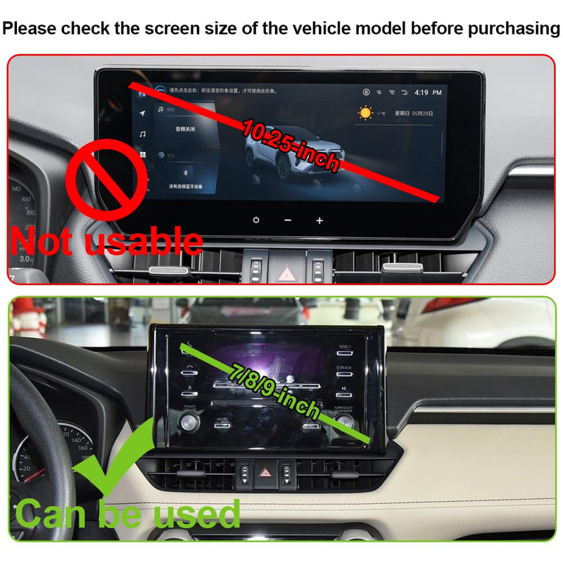 Car Phone Holder for Toyota RAV4 2019-2024 7/8/9-inch Screen | [Not Fit 10.5-inch Screen], Auto Accessories Auto Lock Hands Free Cell Phone Mount Car fits for iPhone & All Smartphones For 2019-2024 RAV4 (7/8/9" Screen)