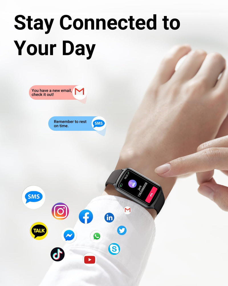 Amzhero Health Fitness Tracker with 24/7 Heart Rate, Blood Oxygen, Blood Pressure, Sleep Tracker, 5ATM Waterproof Activity Trackers with Step Tracker, Pedometer (S & L Bands Included) Spaceblack