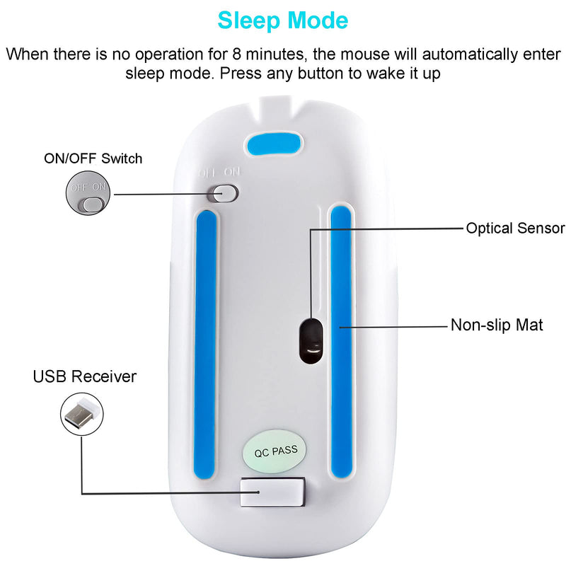CHUYI Wireless Rechargeable Quiet Mouse Cute Bear Pattern Portable Travel Mute Mouse 1600 DPI Novelty Optical Silent Cordless Office Mice for Computer Laptop PC Gift (Pink) Pink